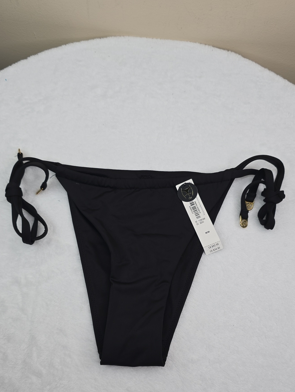 Victoria's Secret Swim Side-Tie Itsy String Bikini Bottom Black Sz MED NWT - Picture 3 of 6